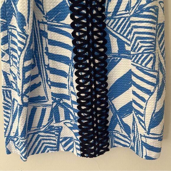 Lilly Pulitzer Dress Annabelle Shift Blue White Preppy Sailing Boats Size 6 - Picture 4 of 12